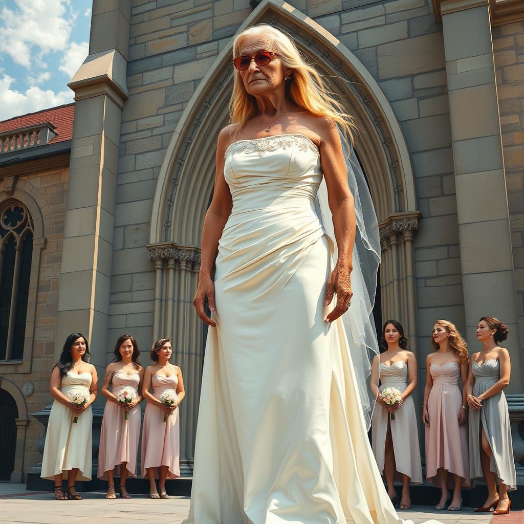 Elderly Transvestite Bride Exudes Confidence in Vibrant Cubi...