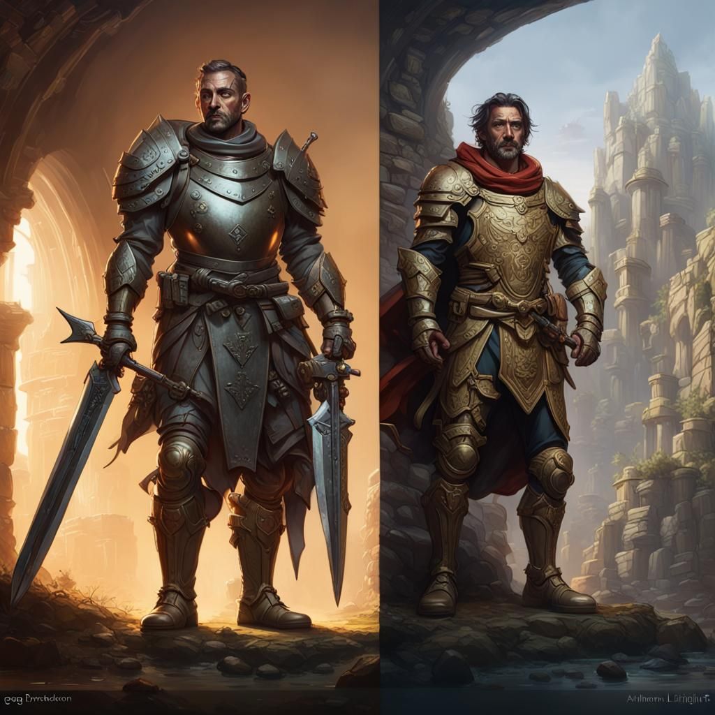 Armored Adventurer in Dark Fantasy Style