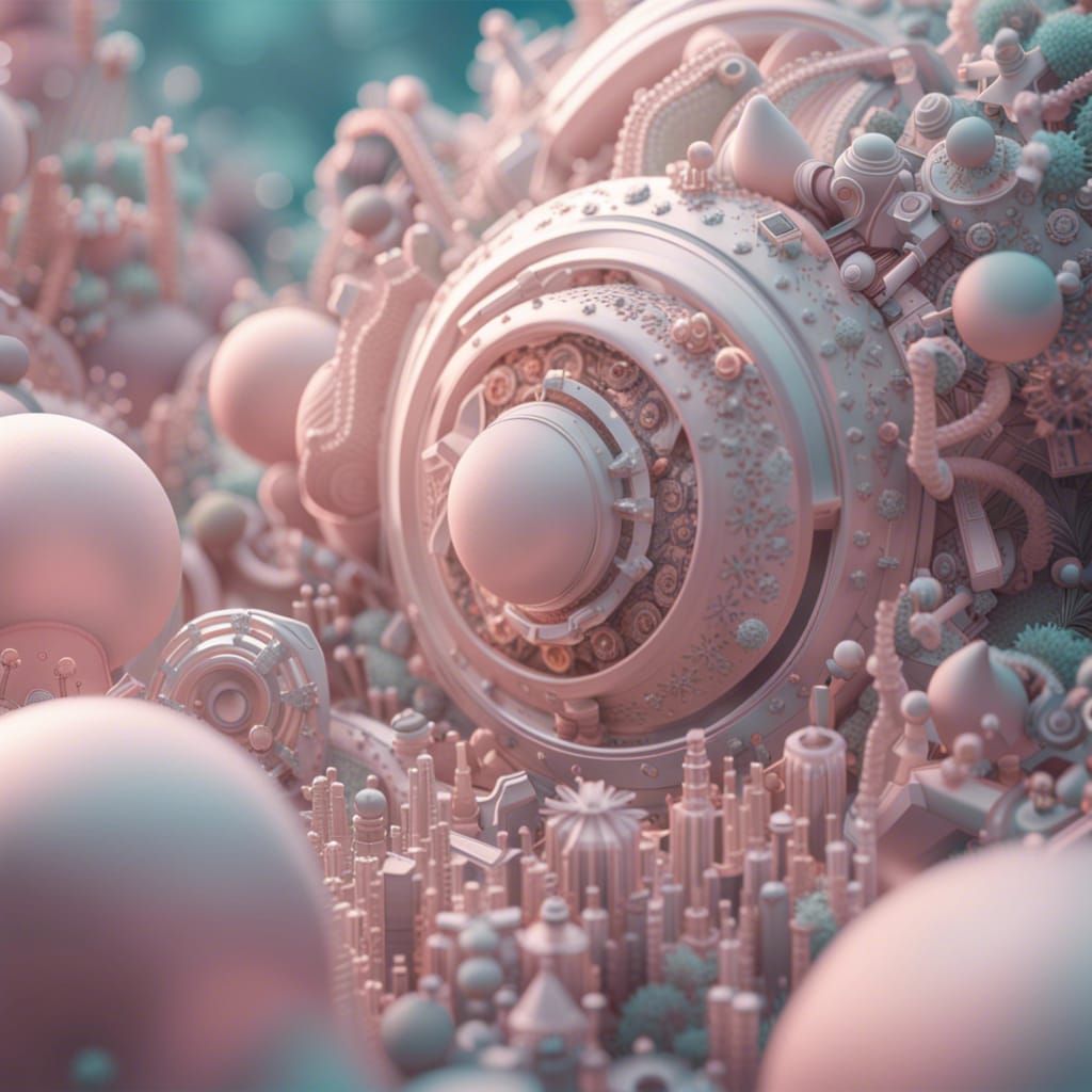 Microcosm in Macro Vision: Pastel Color Digital Art