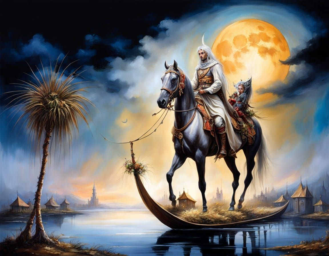 Crossing the Nile at nightfall