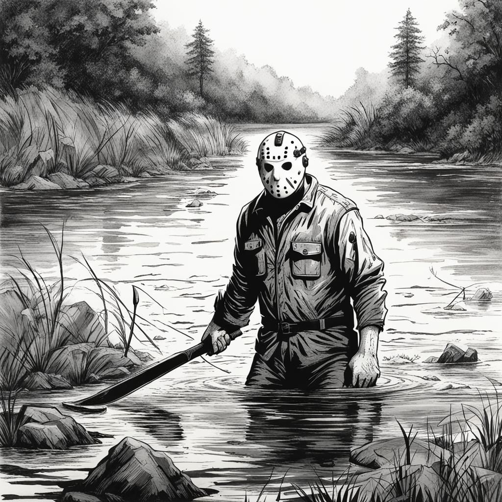 Jason Voorhees in the River