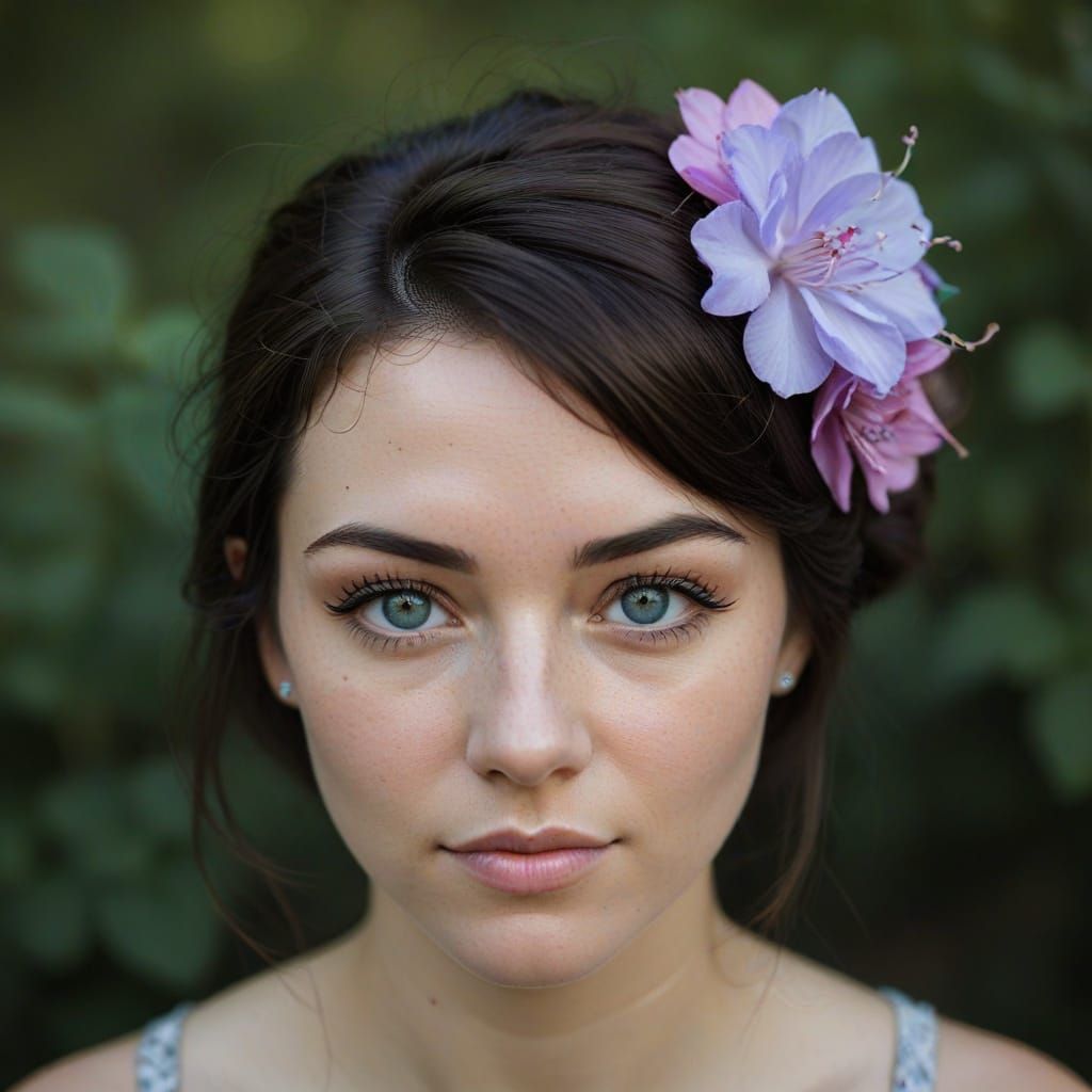 Portrait of a Woman in a Flicker of Light