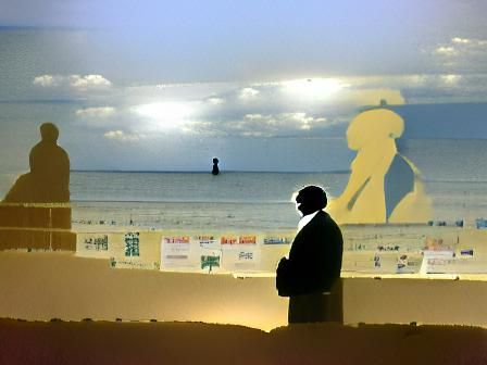 Silhouette of Man Gazing at Beach Sunset