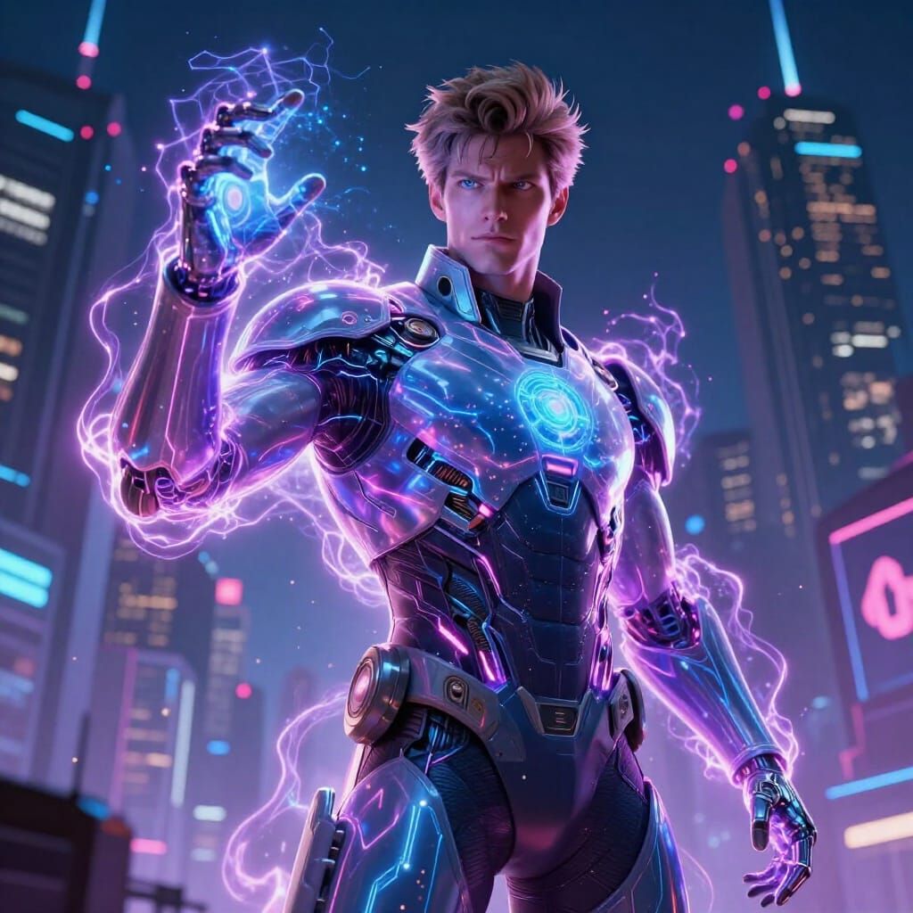 Quantum Powered Hero Protects Neo-City