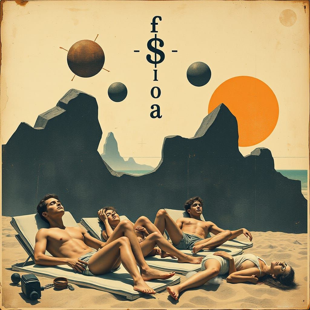 Distressed Vintage Poster in Abstract Style