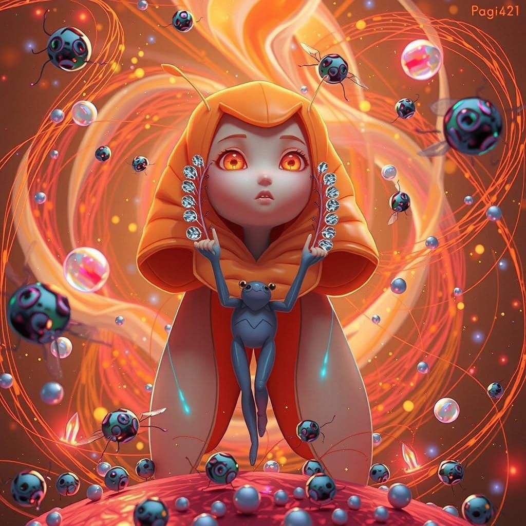 Mystical Firefly in a Whirlpool of Light