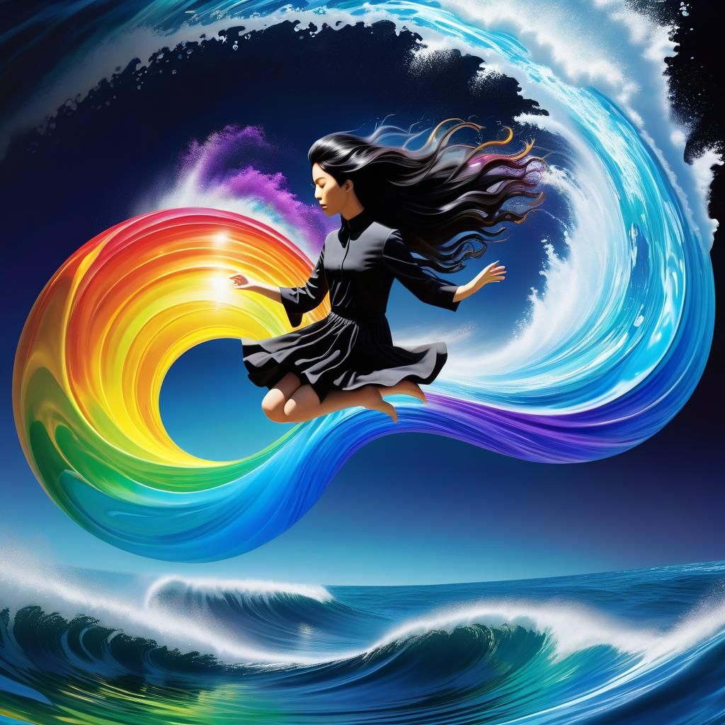 Spiraling Waves Illusion in Sci-Fi Fantasy Style