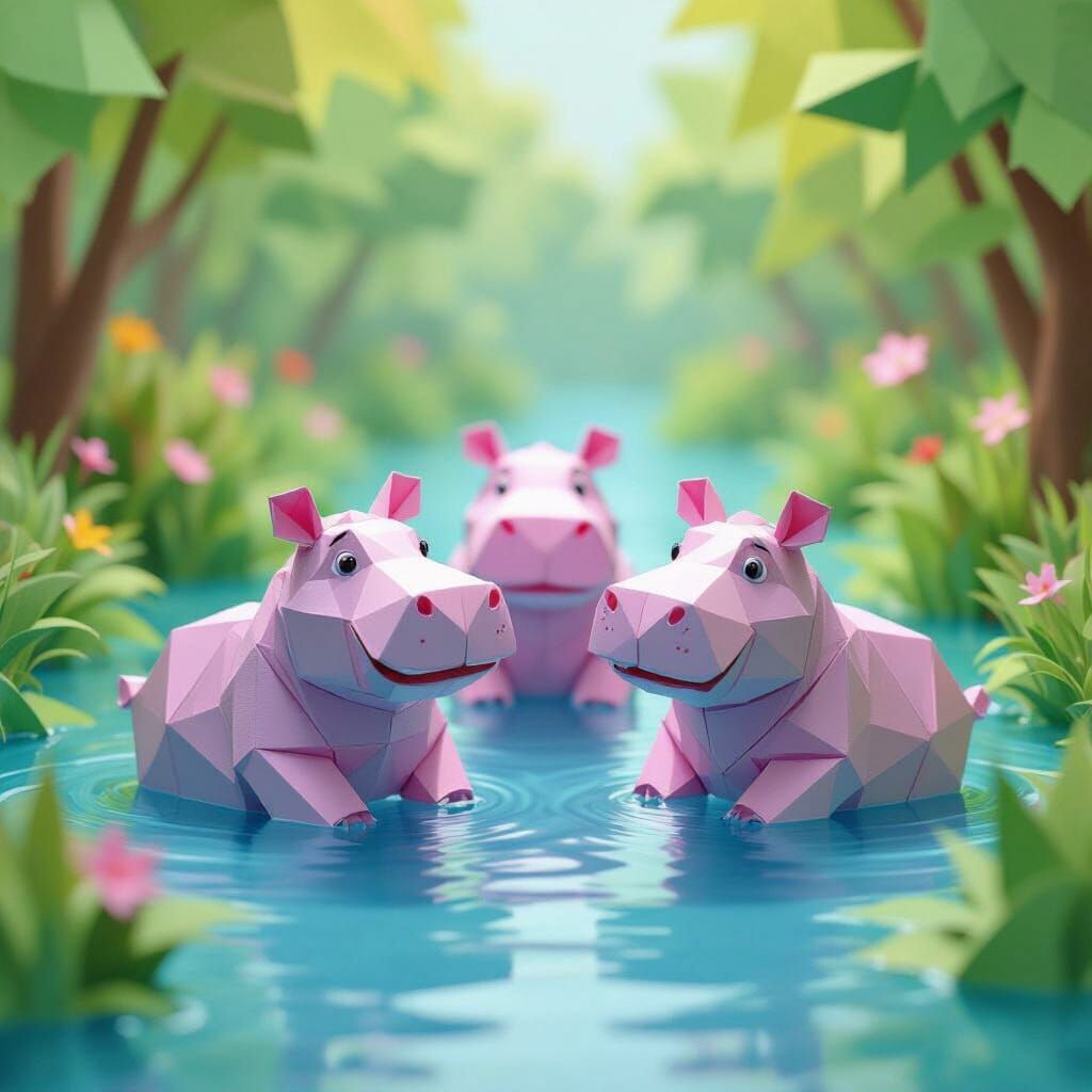 pink hippos