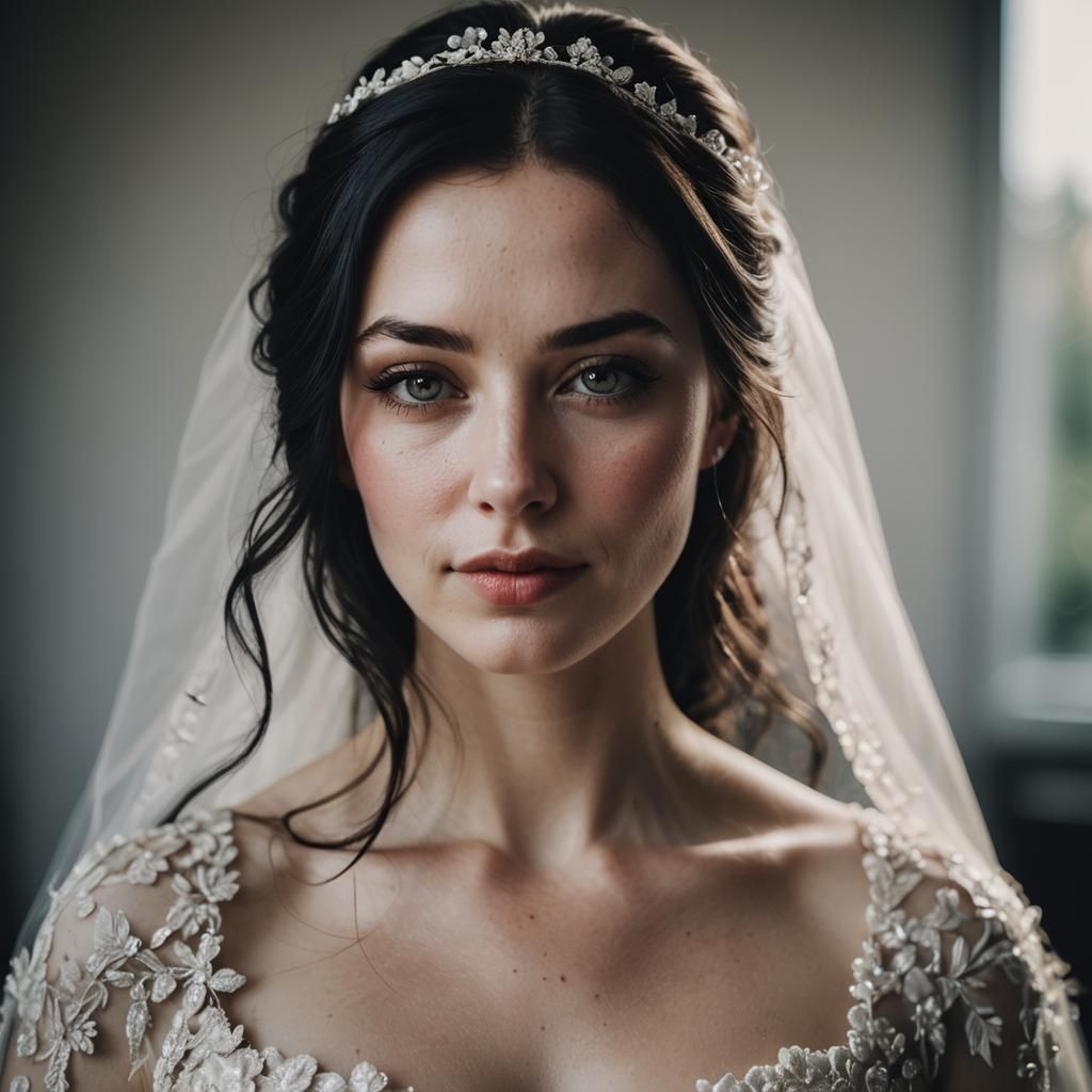 Radiant Bride Portrait with Rembrandt Lighting