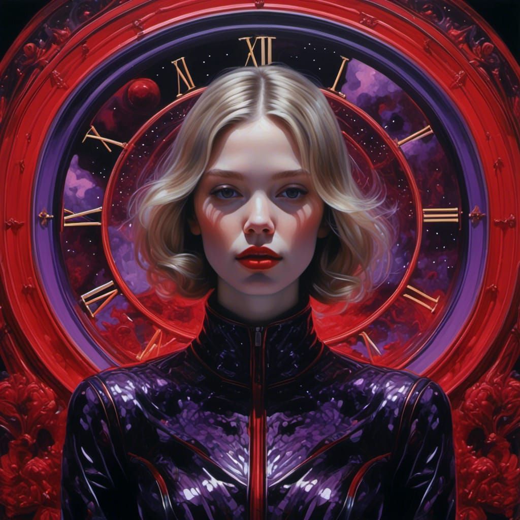 Astral Portrait Emerging from Clockwork Galaxy