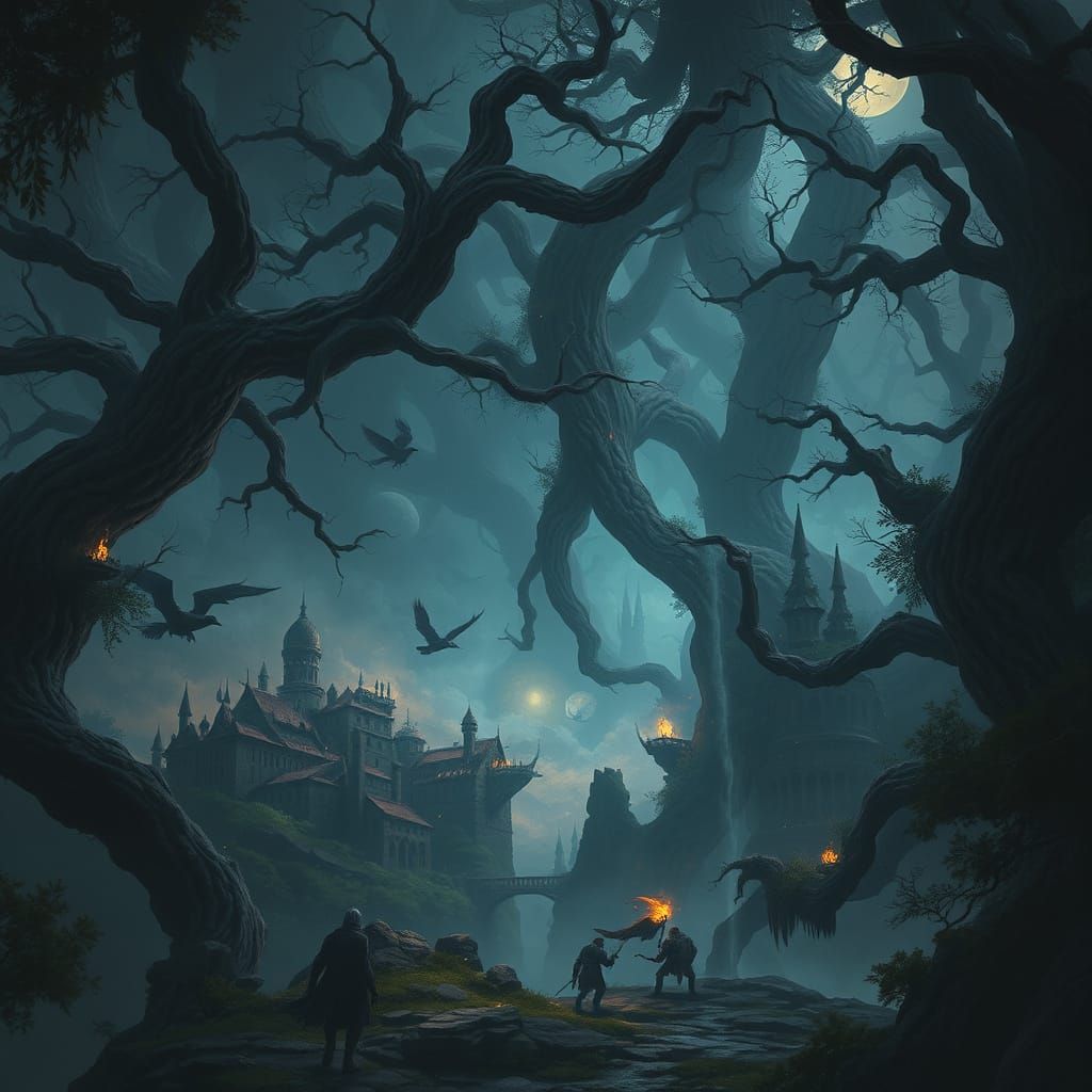 Mystical Strigheim Landscape in Organic Fantasy Style
