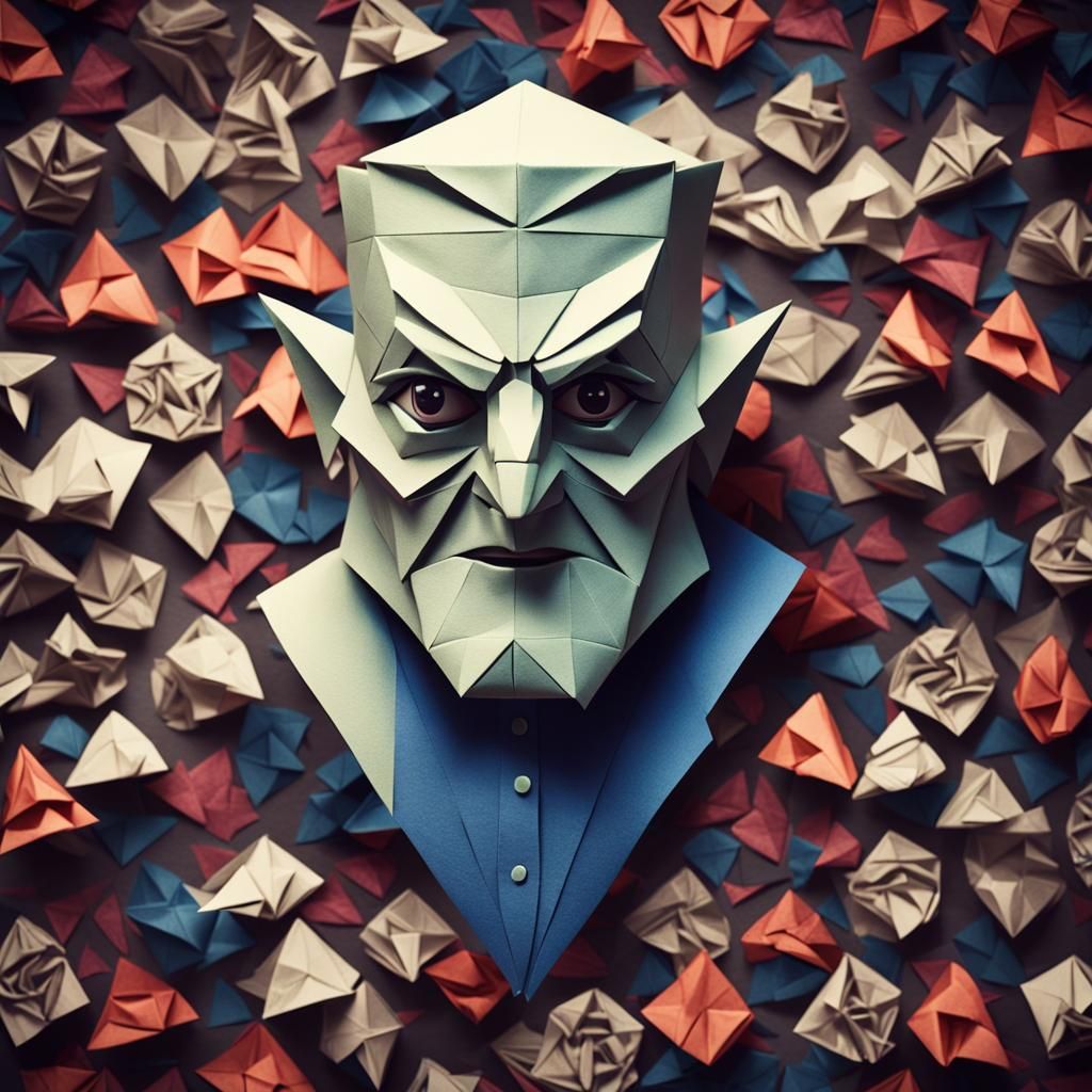 Dr. Mabuse as Origami Papercraft Villain