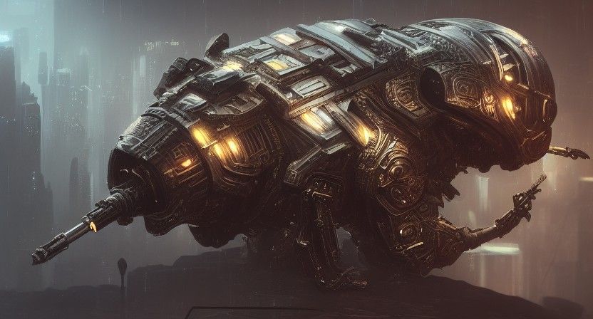 Fierce Armored Mouse in Cyberpunk Style