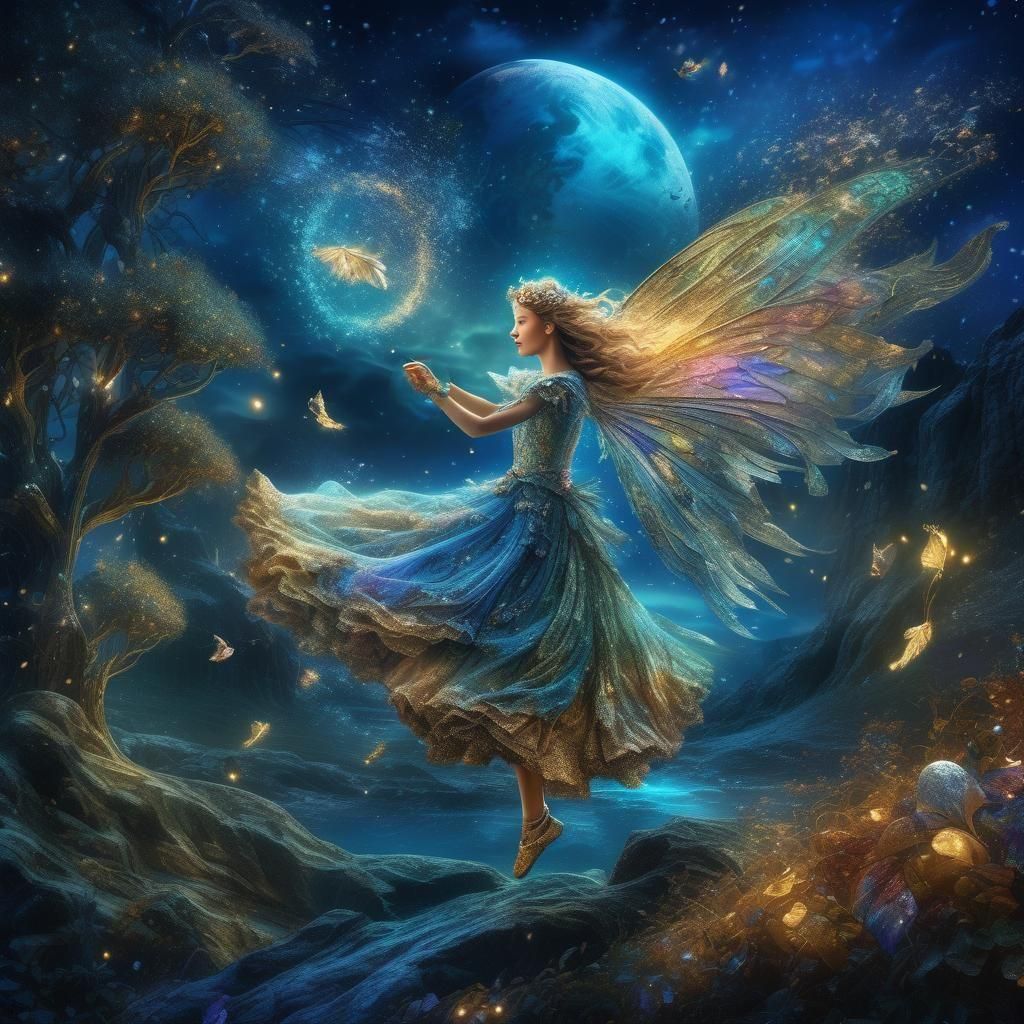 Excalibur in a Glittering Fairy Tale Scene