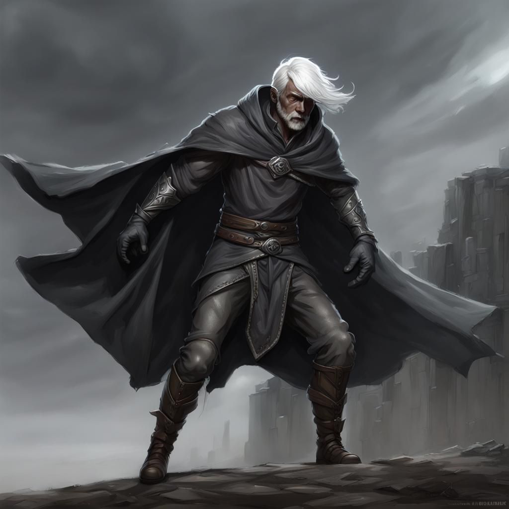 Detailed Drow Male Portrait in Dark Fantasy Style