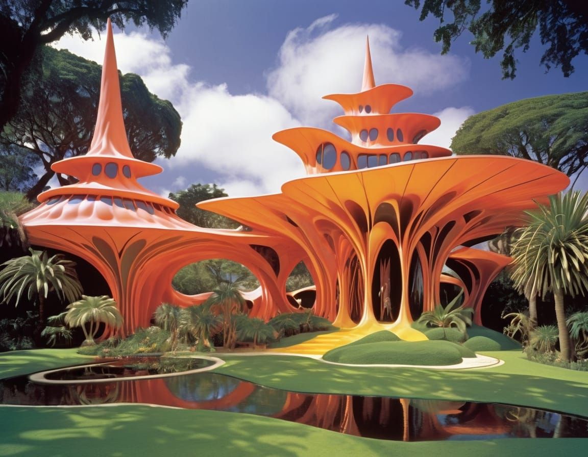 Surreal Dreamscape of Magical Witchy Buildings