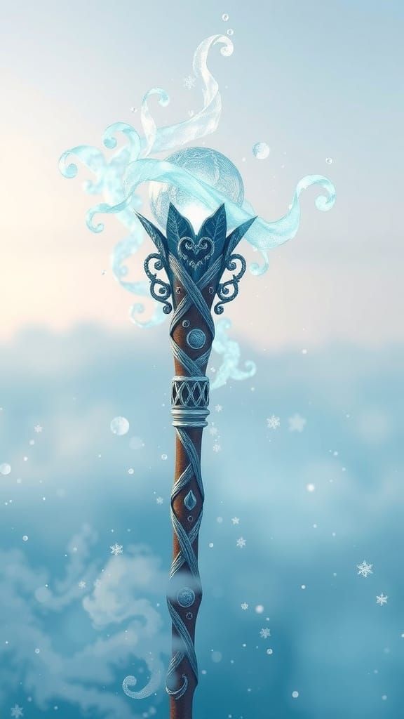 Winter Ornamental Staff in Ethereal Light