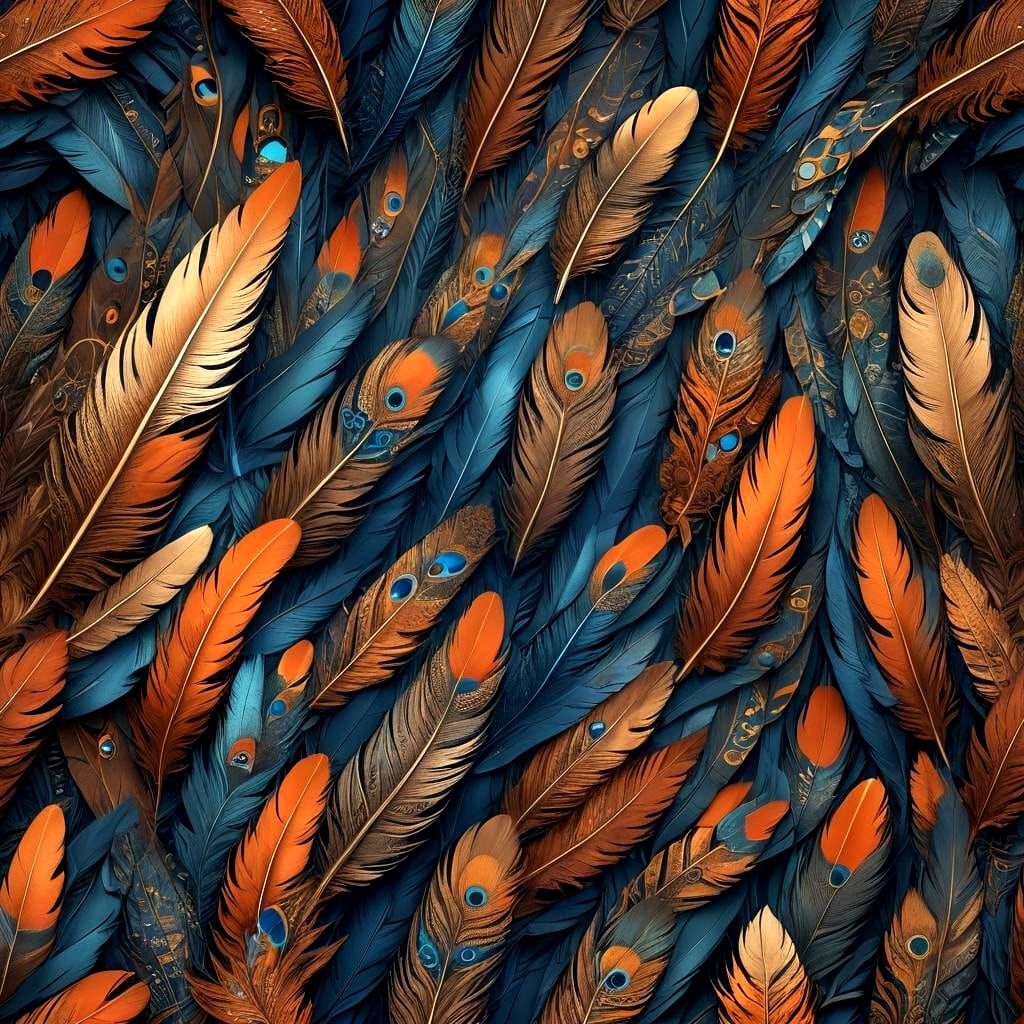 Bird Feathers: Structure and Function in Detailed Matte Pain...