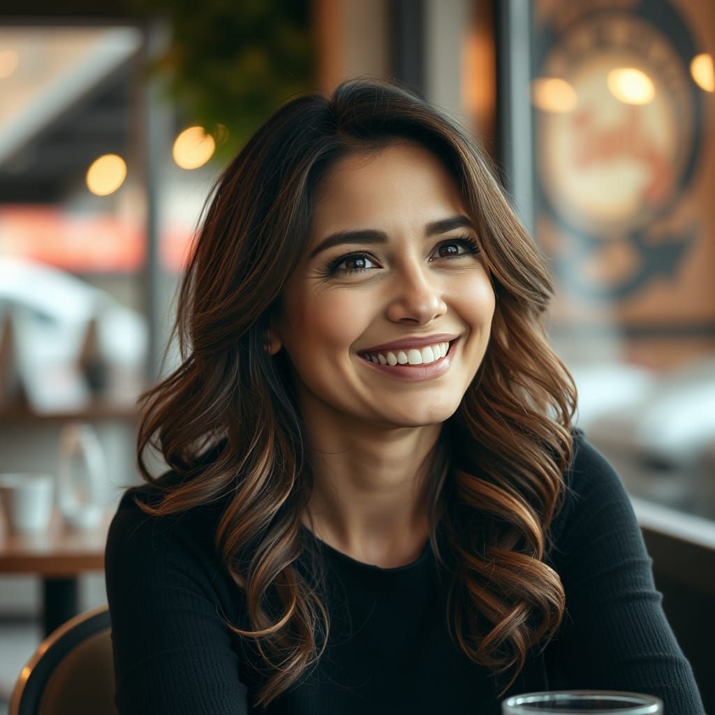Woman Moved to Tears of Joy in Cafe