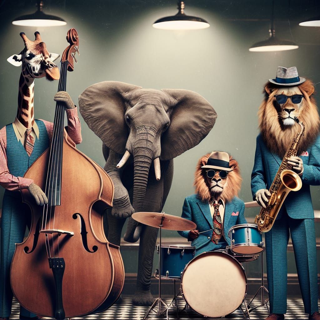 Jazz Animals Play in 1940s Club