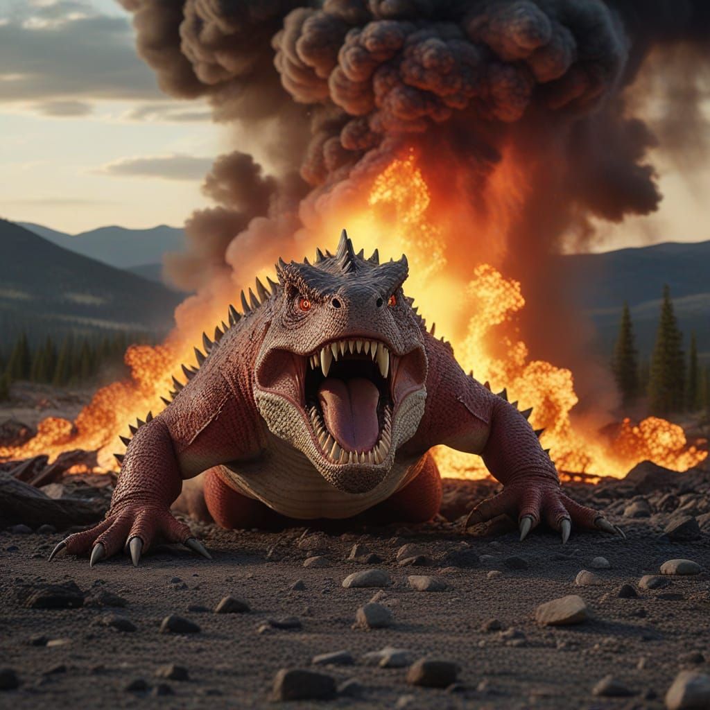 Surreal Sepia Tone Masterpiece Depicting Groudon's Horrific ...