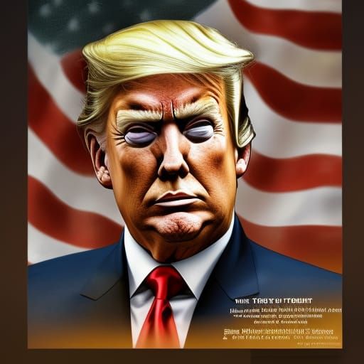 Donald Trump Portrait in Military Uniform