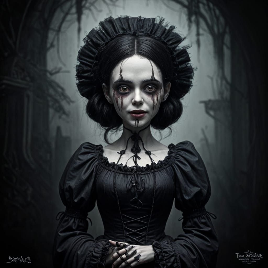 Creepy Cursed Porcelain Doll Crying Blood Tears