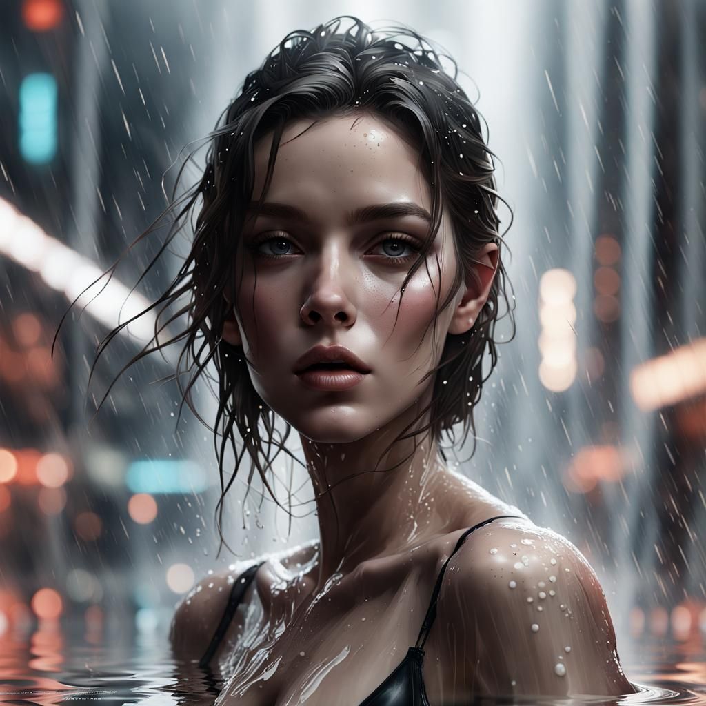 Poster Art with Wet Wash Effect by WLOP