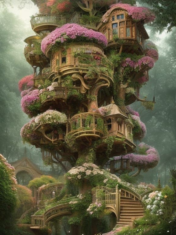Flower garden treehouse series