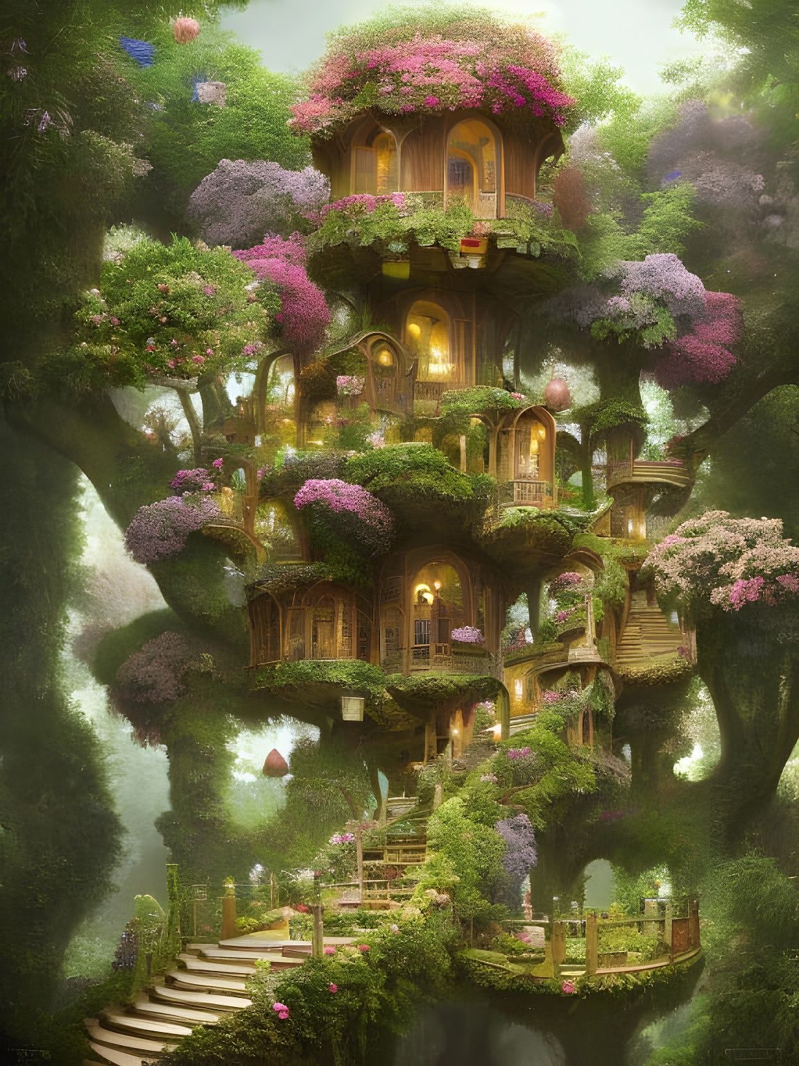 Fairytale garden treehouse