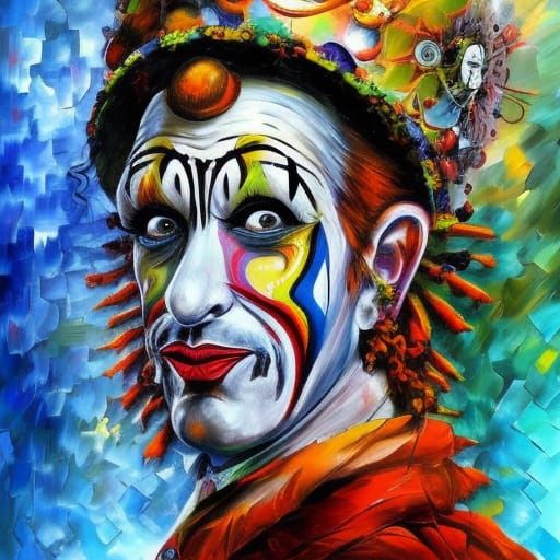 Fractal Clown Portrait in a Surreal Style