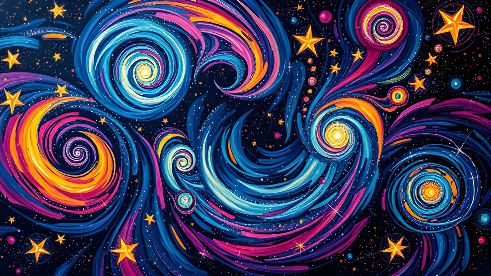 Abstract Vortexes as Maximalist Oil Painting