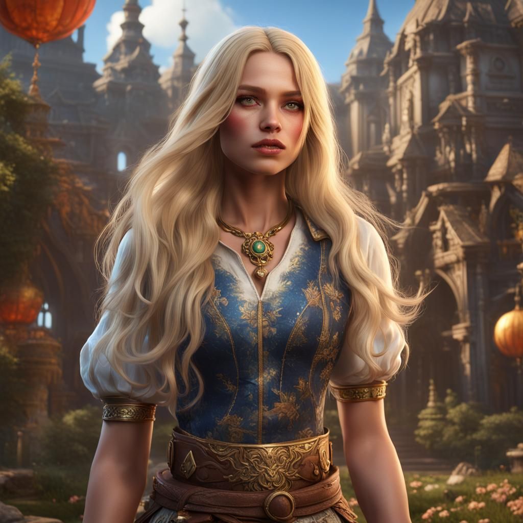 Detailed Fantasy Portrait of a Young Woman