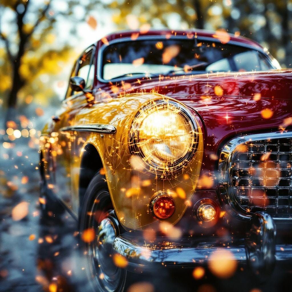 Volvo Amazon 122 in Impressionistic Art Nouveau Style