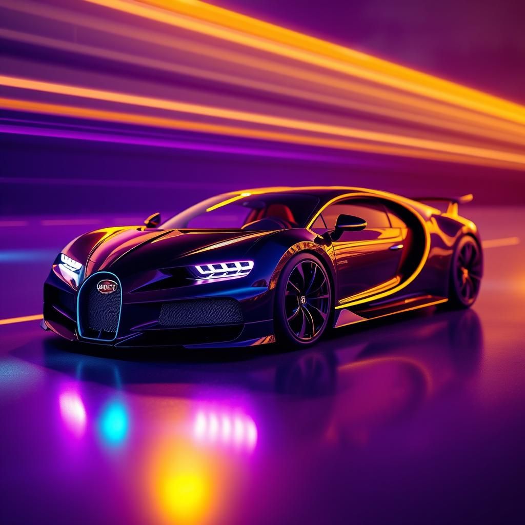 Hyperdetailed Bugatti Tourbillon Coupe in Monochromatic Scen...
