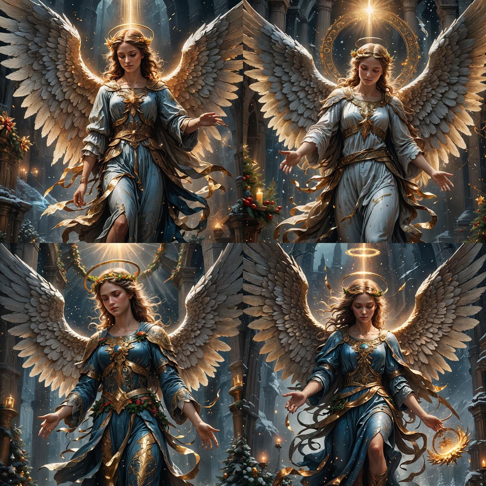 Biblical Angel with Large Wings in Detailed Matte Painting