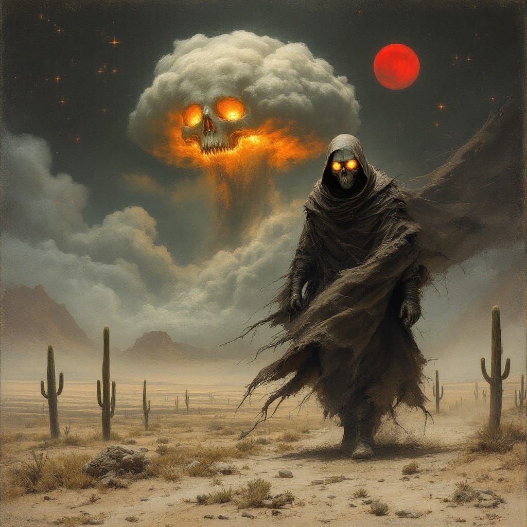 Apocalyptic Survivor in a Post-Nuclear Wasteland