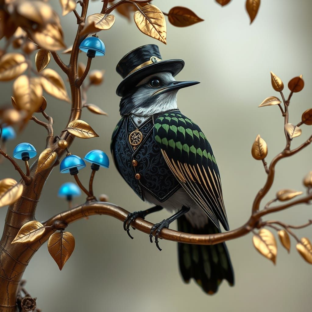 Clockwork Nightingale in Art Nouveau Hidden Grove