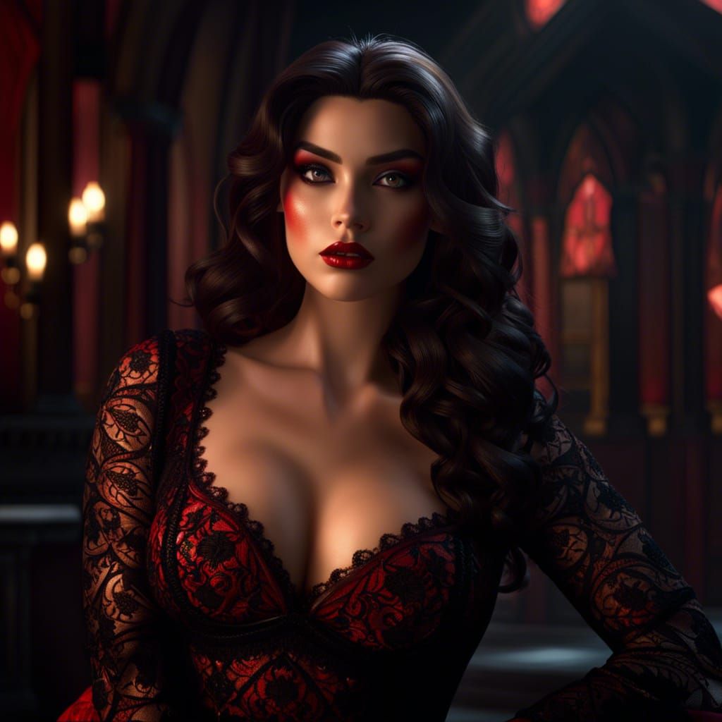 Voluptuous Italian Woman: Dark Fantasy Concept Art