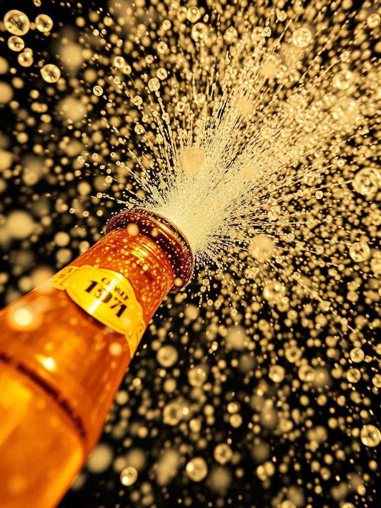 Vibrant Pop Explosion: Champagne Spraying