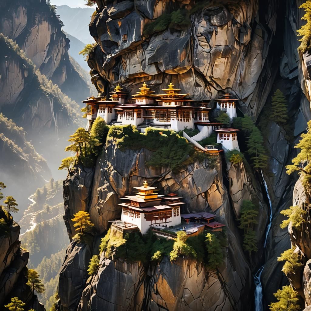 Tiger's Nest Monastery in Bhutan: A Matte Painting
