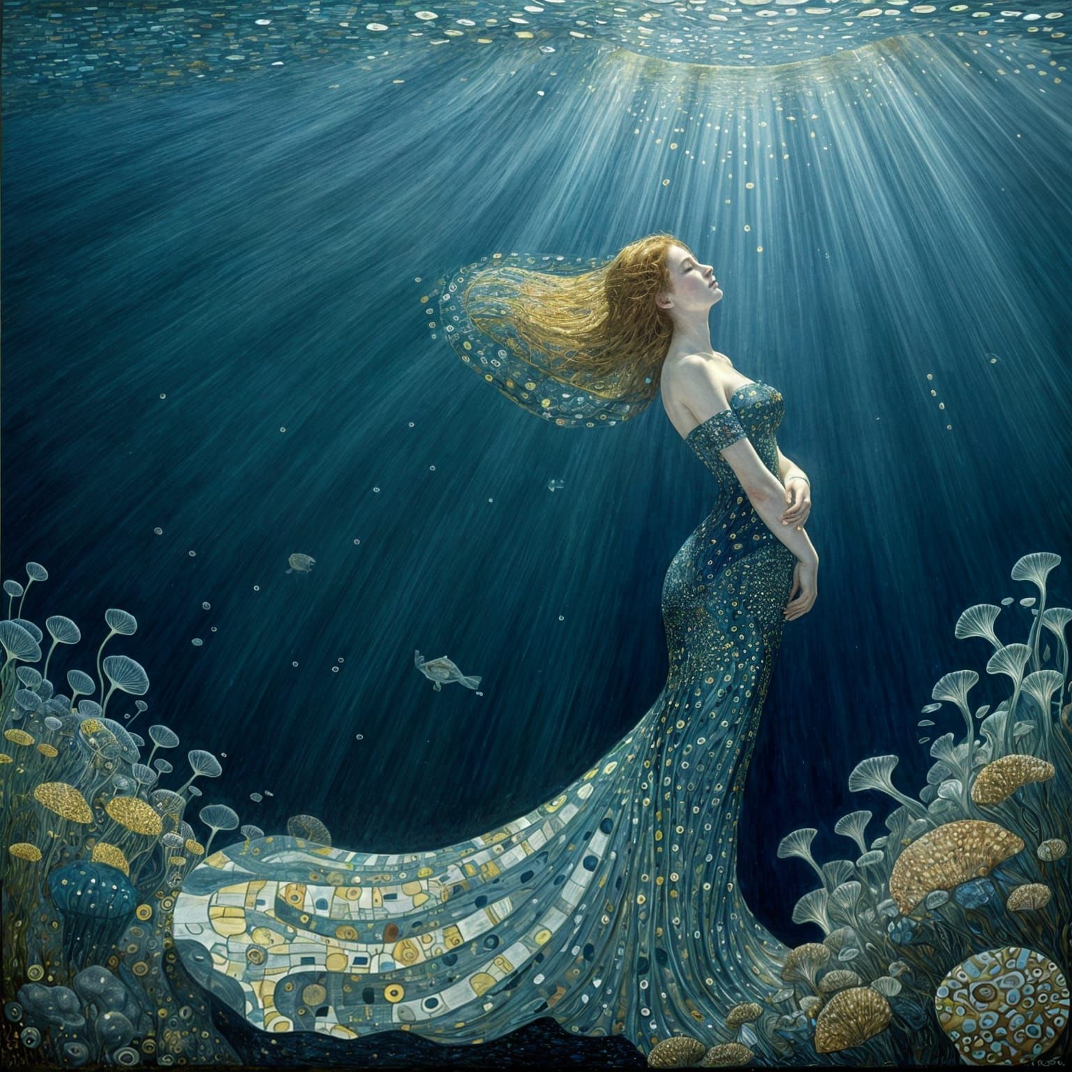 Queen of the Sea in Klimt Style