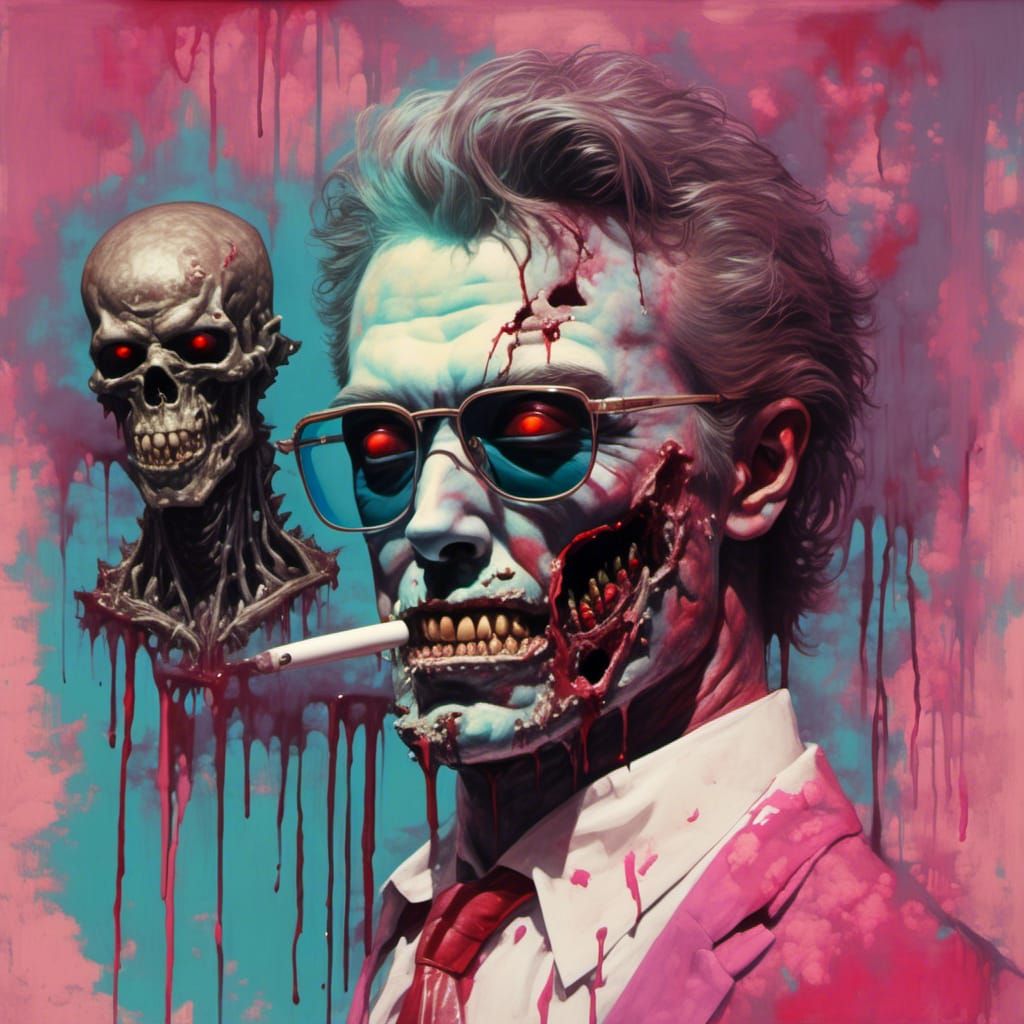 Zombie Vampire in Miami Vice Aesthetic