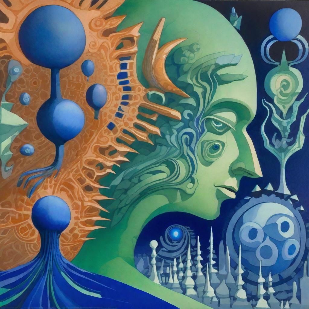 Surreal Gouache: Radiant Thought-Forms in Vivid Color