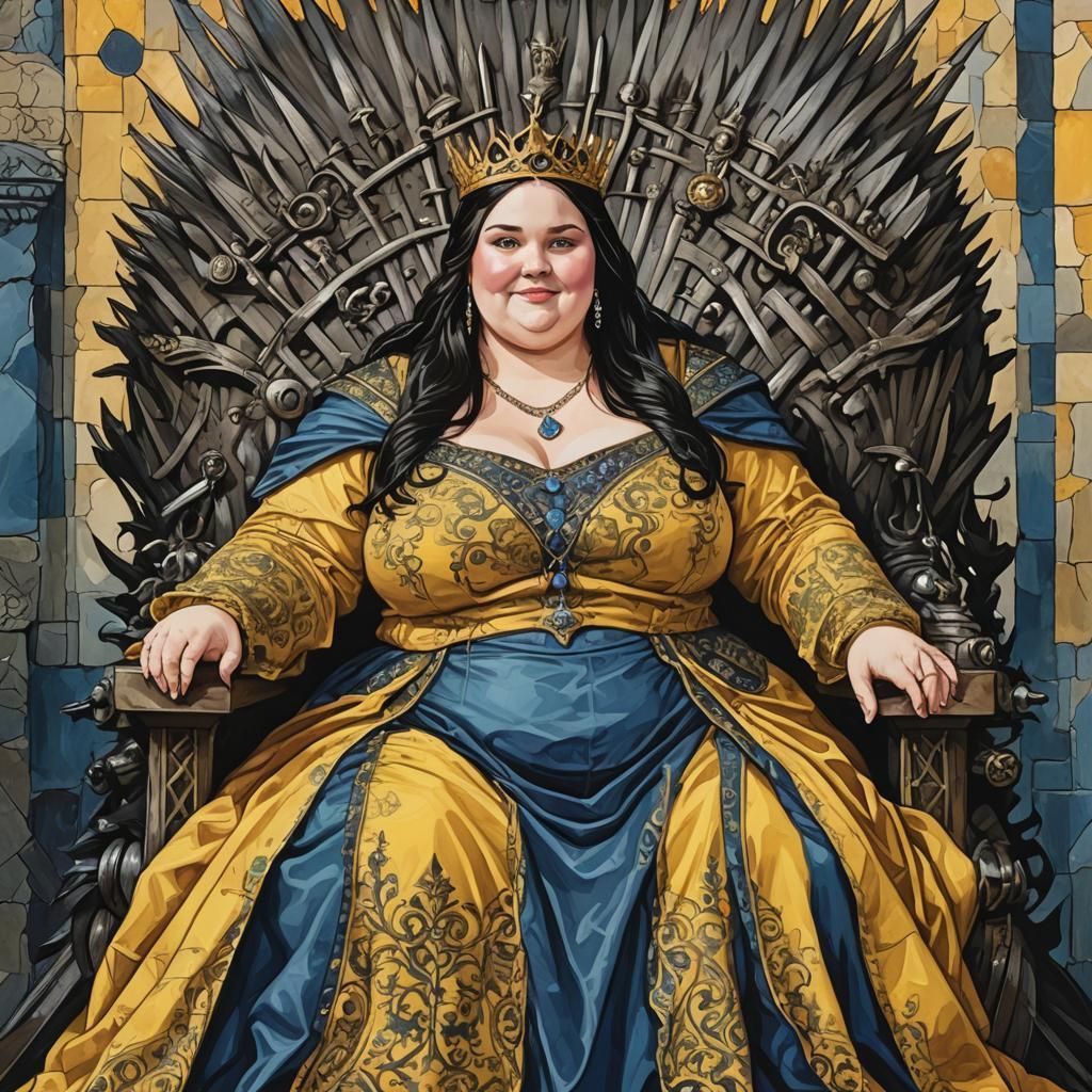 Obese Princess on the Iron Throne: Abstract Art