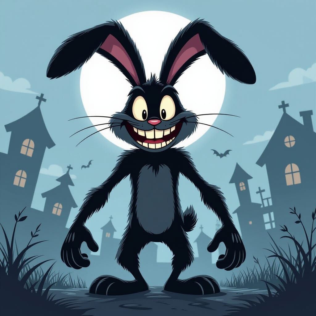 Nightmarish Cartoon Rabbit Boss Form