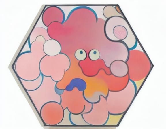 Surreal Garden Landscape with Kaleidoscopic Patterns