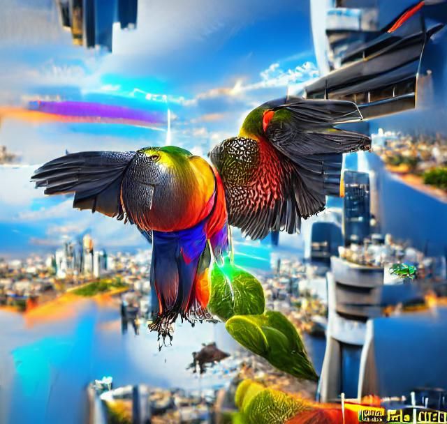 Colorful Rainbow Lorikeet on a Branch