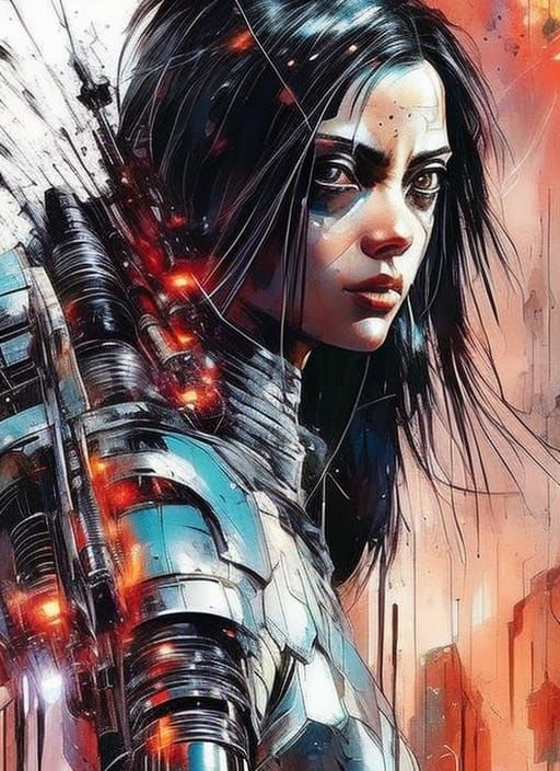 Alita Battle Angel Portrait as Speedpaint Art
