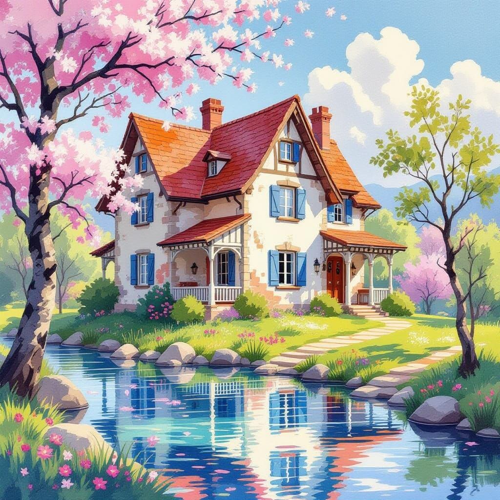 Ethereal Spring Abundance in Vibrant Gouache